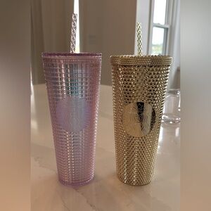 Starbucks Pink and Gold Tumblers